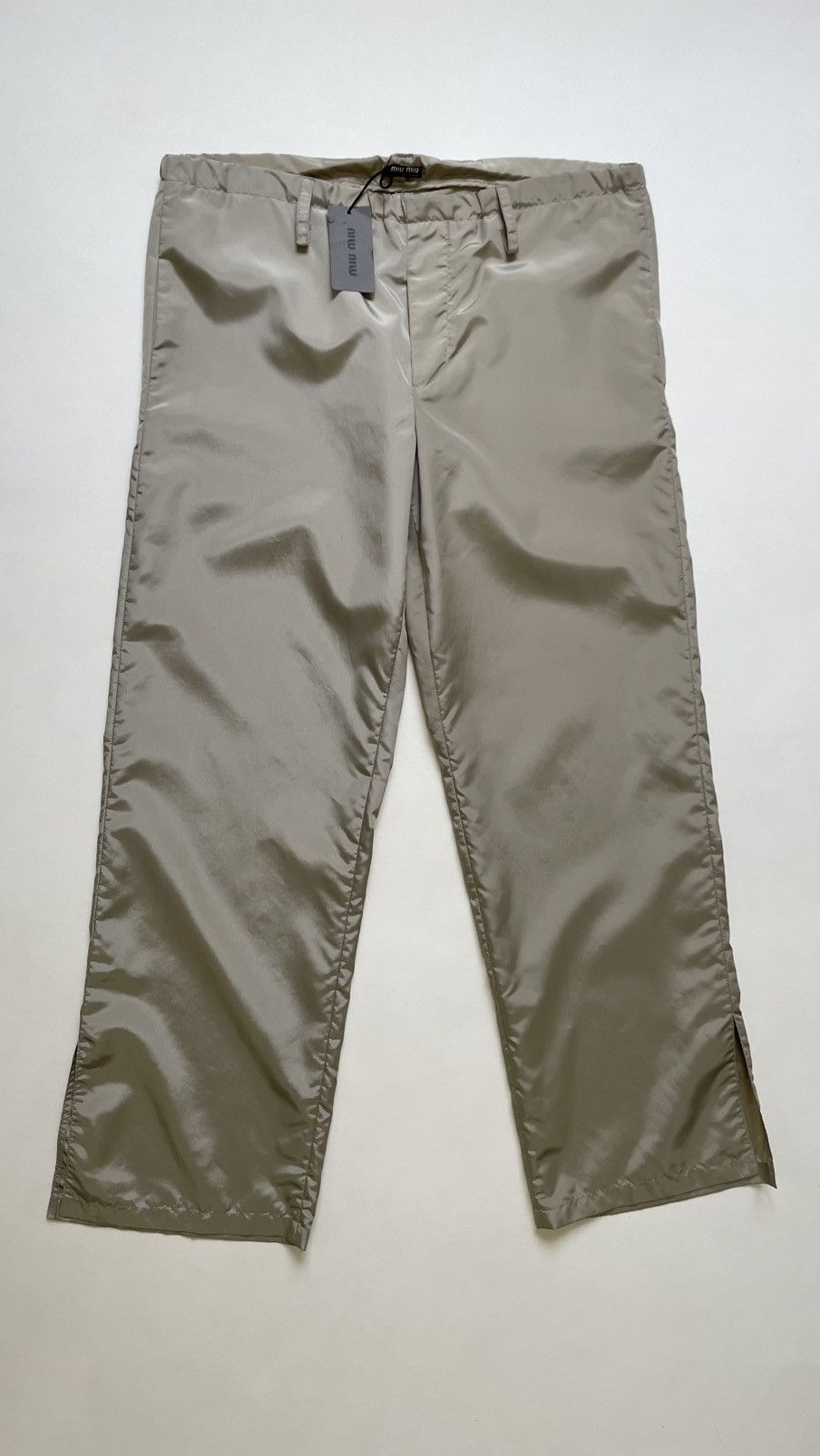 Miu Miu Shimmer Nylon Wide Leg Trousers Size US 36 / EU 52 - 3 Thumbnail
