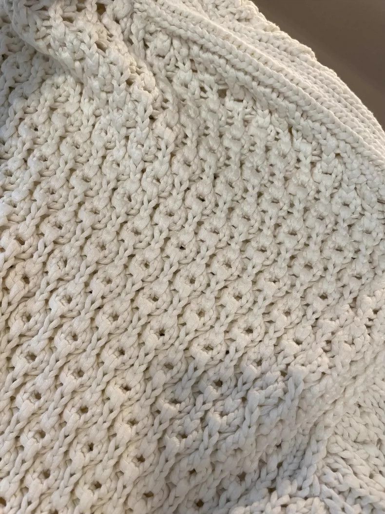 Loro Piana LORO PIANA White silk and cotton openwork loose sweater Size M / US 6-8 / IT 42-44 - 6 Thumbnail