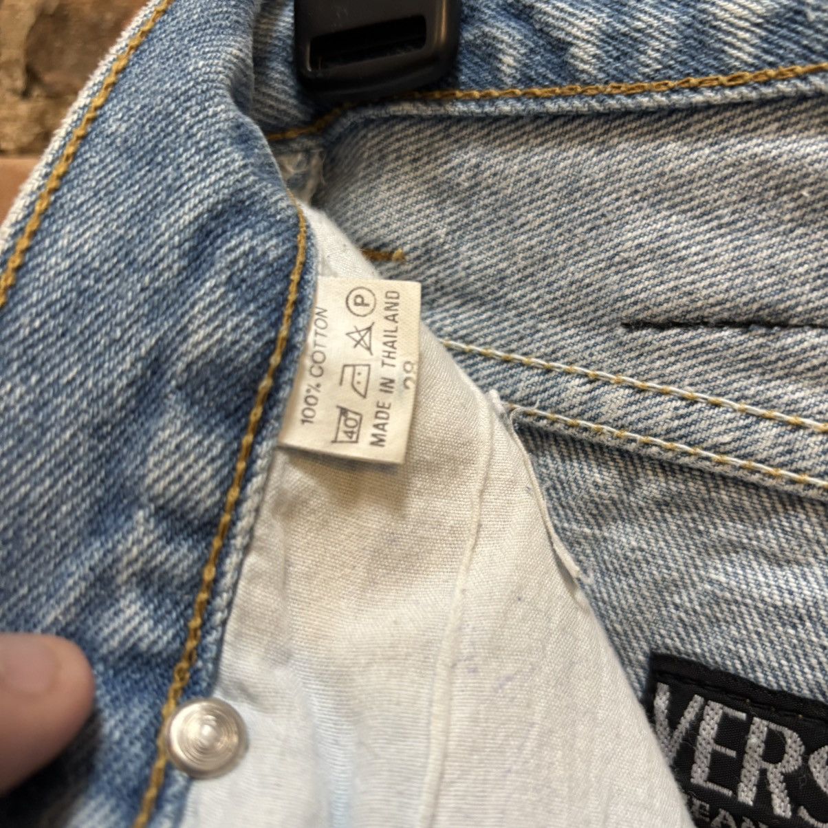 Versace × Vintage $250 Vintage 90s Versace Studded Denim Shorts Size 28" / US 6 / IT 42 - 11 Thumbnail