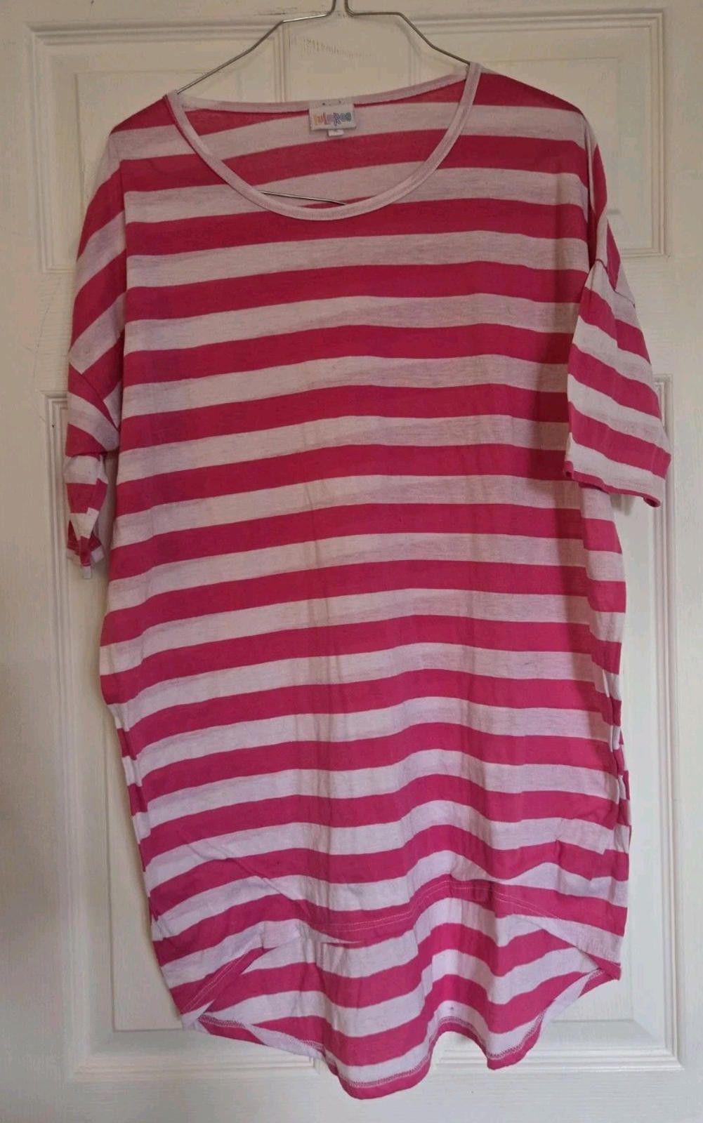 Other Lularoe Irma Tunic Pink & White Striped Size S Small Oversiz Size S / US 4 / IT 40 - 3 Thumbnail