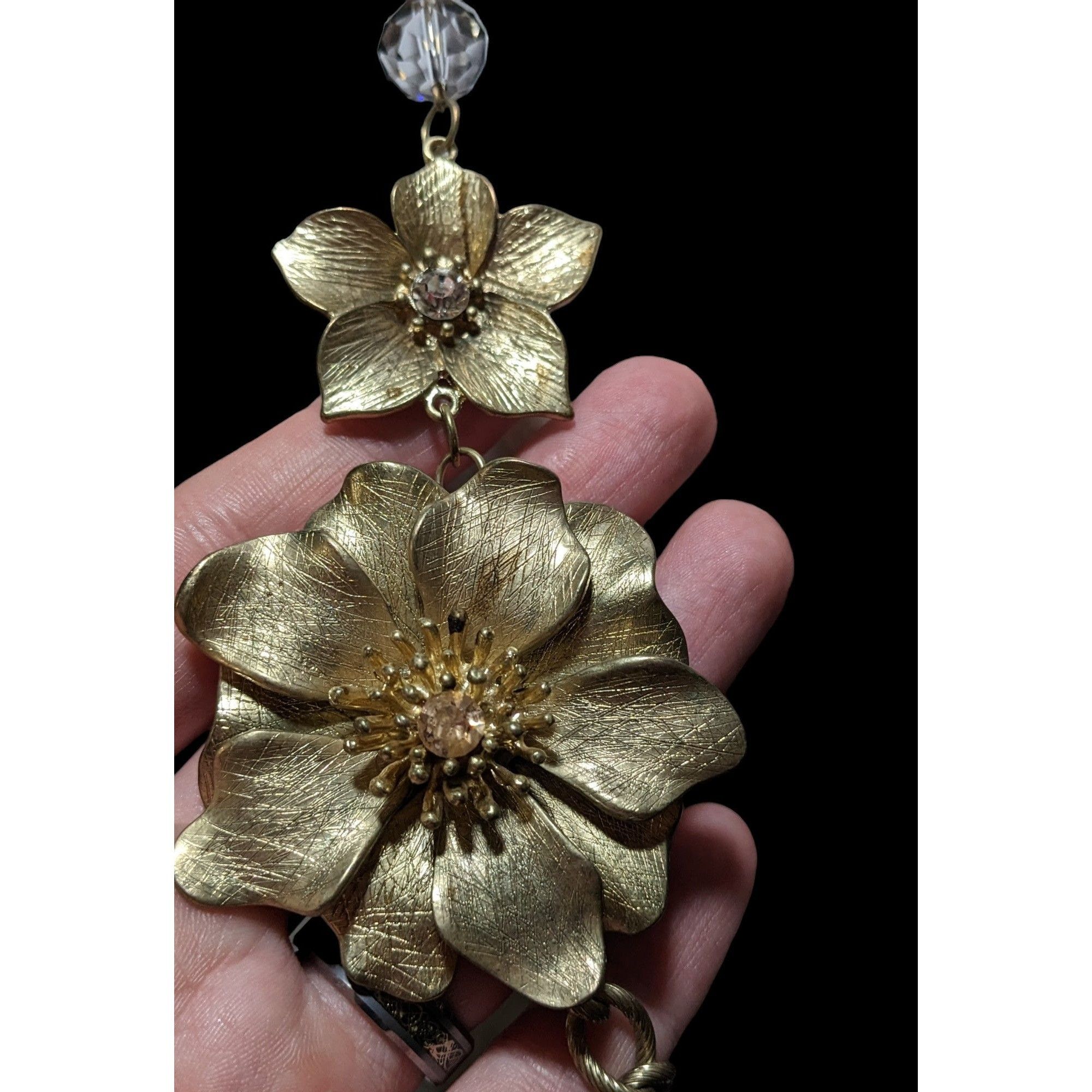 Other Vintage Glam Gold Floral Statement Necklace Size ONE SIZE - 3 Thumbnail