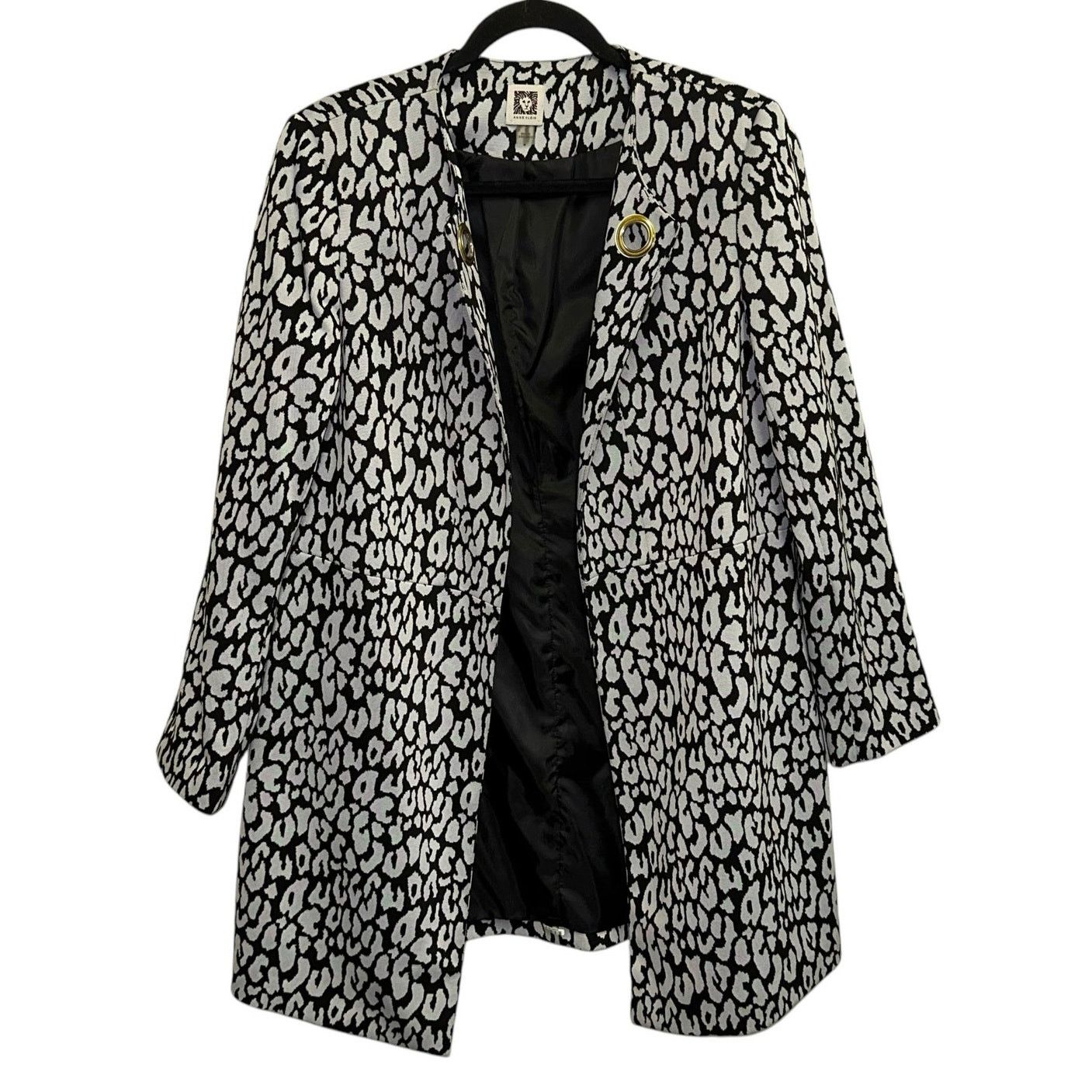 Anne Klein Animal Print Open Front Topper Jacket Blazer