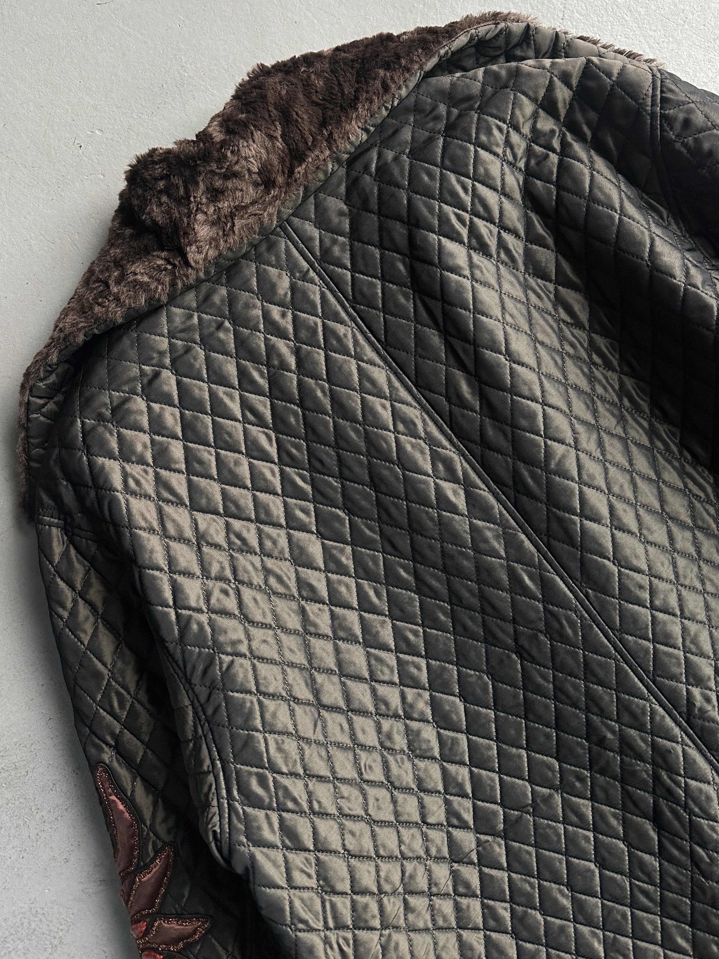 Kansai Yamamoto KANSAI YAMAMOTO 1990s OVERSIZED QUILTED COAT WITH FUR COLLAR Size M / US 6-8 / IT 42-44 - 11 Thumbnail