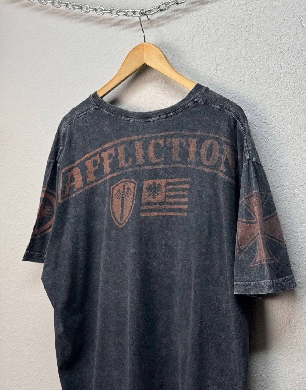 Affliction × Vintage Affliction Double Skull Tee Vintage Black Size US XL / EU 56 / 4 - 8 Thumbnail