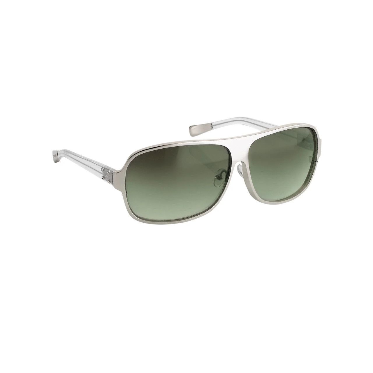 Kris Van Assche Kris Van Assche Sunglasses Rectangular Silver and Green Size ONE SIZE - 1 Thumbnail