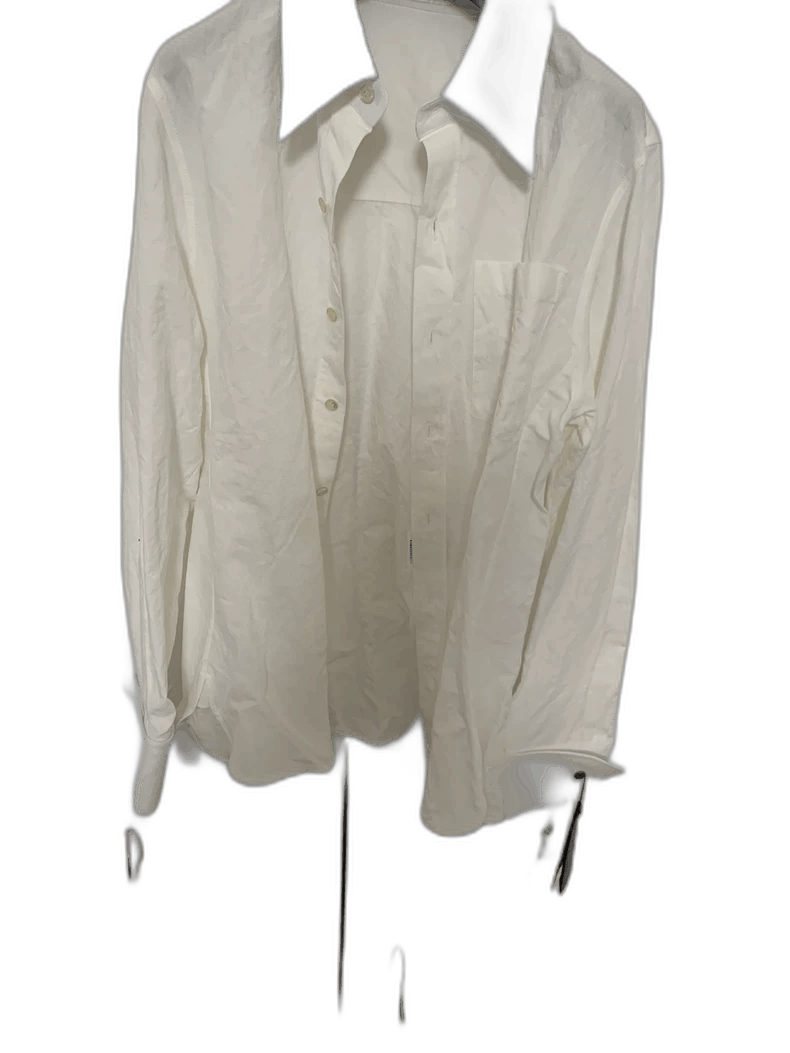 Saint Laurent Paris stylish white long sleeve shirt with black collar Size US S / EU 44-46 / 1 - 1 Thumbnail