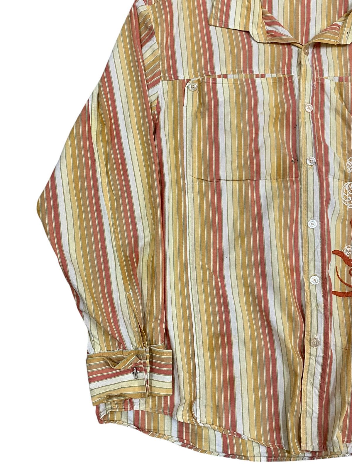 Marithe + Francois Girbaud Vintage Marithé François Girbaud Striped Shirt- Embroidered Size US XL / EU 56 / 4 - 7 Thumbnail
