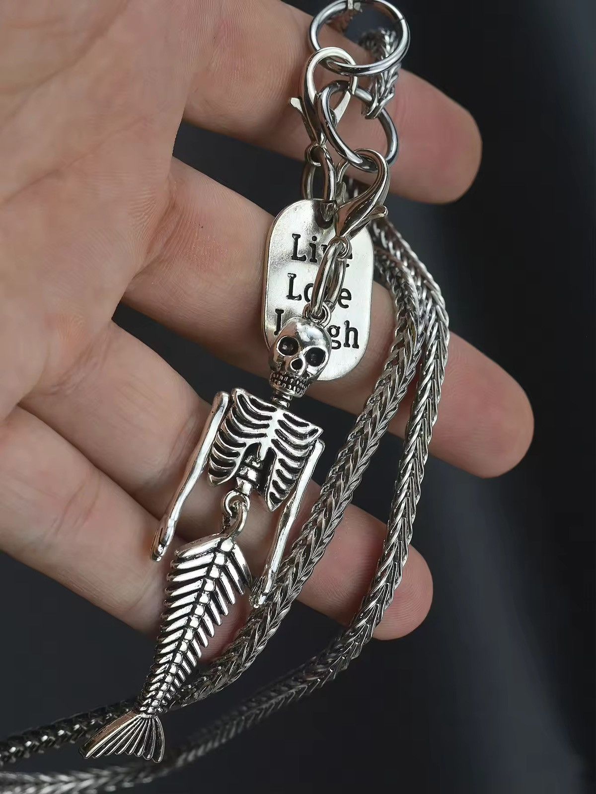Other 4mm square foxtail necklace skeleton mermaid pendant Size ONE SIZE - 4 Thumbnail