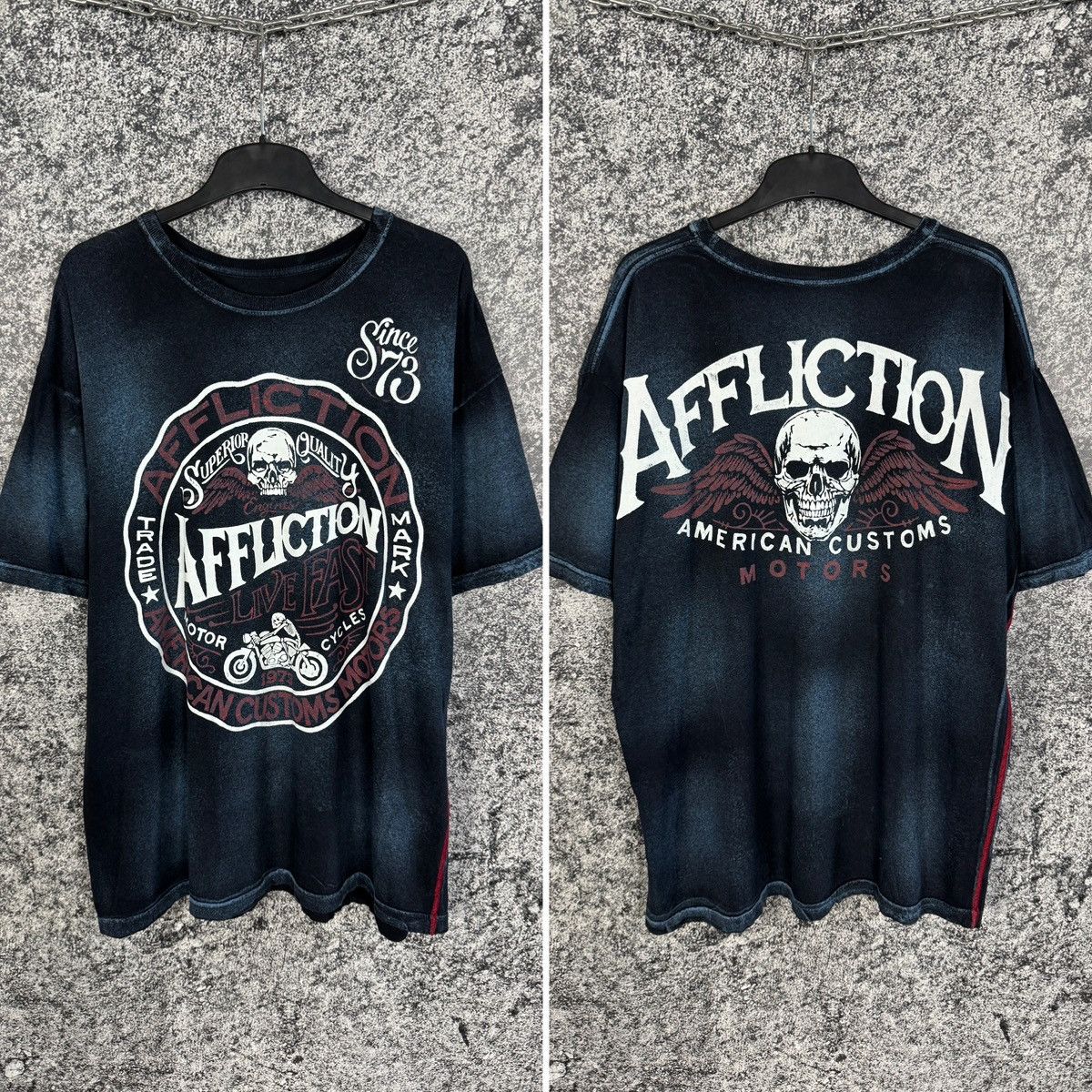 Affliction Affliction American Customs Motors Skull Graphic T-Shirt XL Size US XL / EU 56 / 4 - 1 Thumbnail