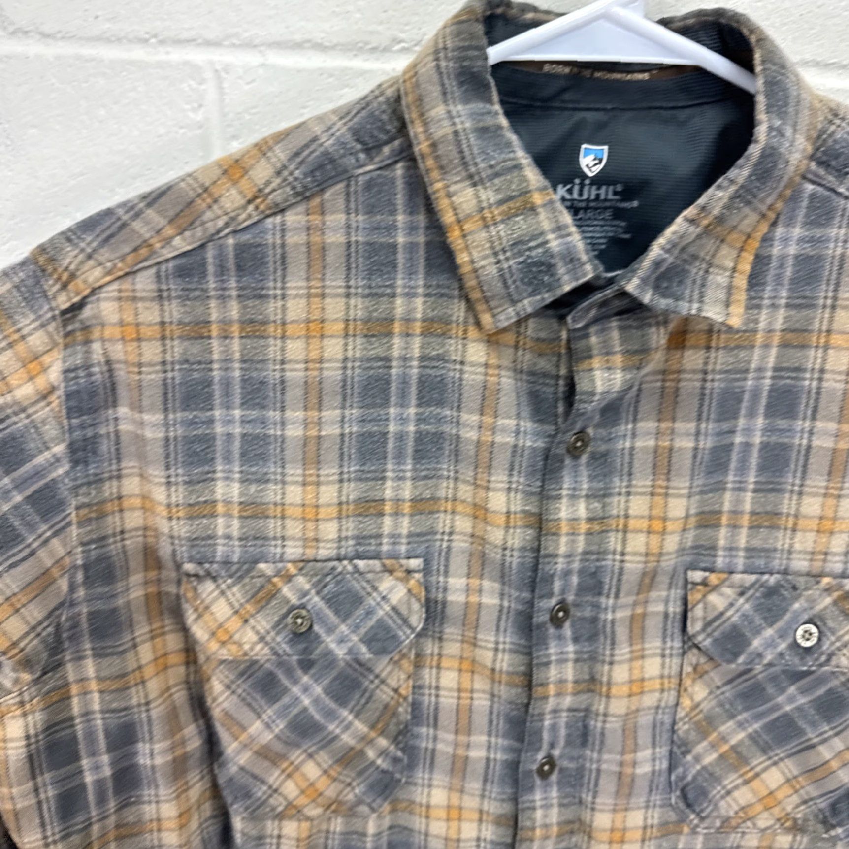Vintage Kuhl Dillingr Flannel Shirt Mens XL Brown Grey Plaid Button Down Two Pockets Shirt Size US XL / EU 56 / 4 - 4 Thumbnail