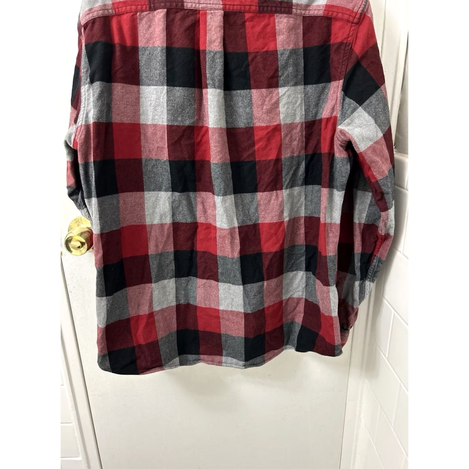 Eddie Bauer VINTAGE Eddie Bauer Flannel Shirt Mens L Buffalo Plaid Button-Down Long Sleeve Black Red Grey Size US L / EU 52-54 / 3 - 3 Thumbnail