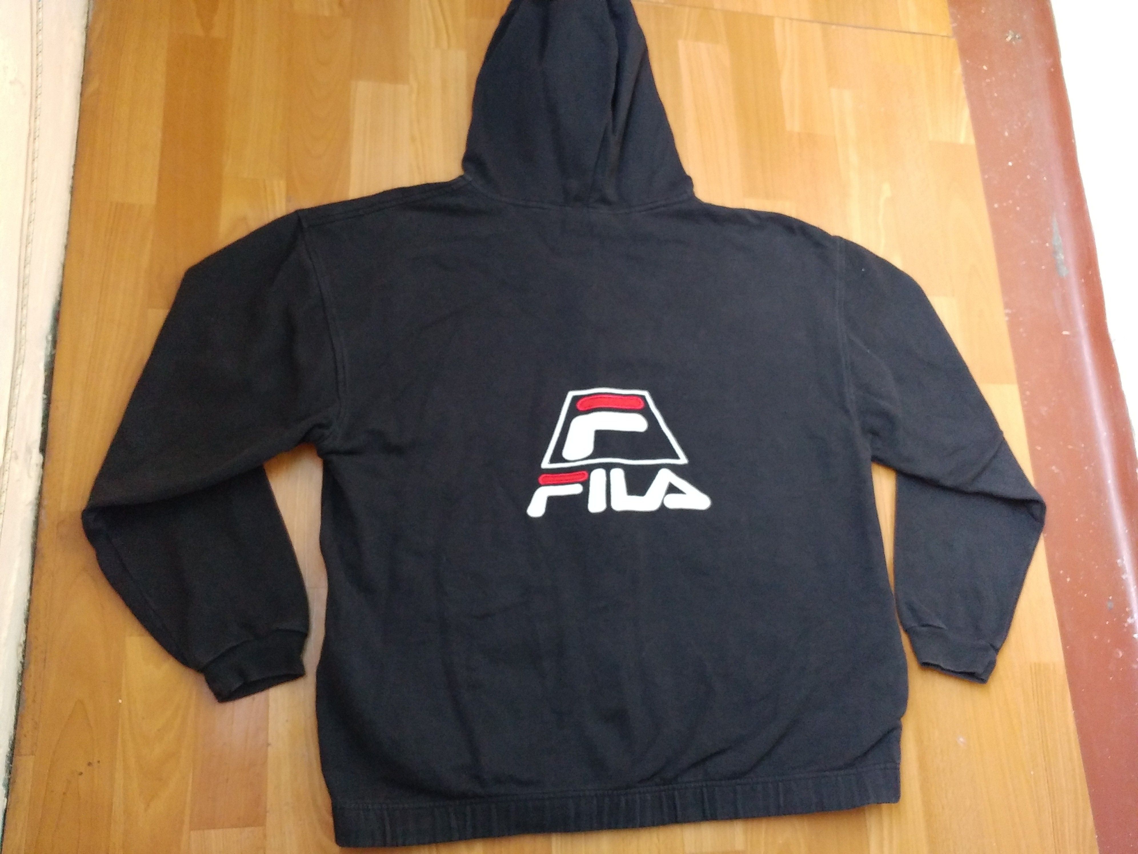 Fila × Vintage FILA hoodie, black vintage sweatshirt, 90s hip-hop 1990s XL Size US XL / EU 56 / 4 - 2 Thumbnail