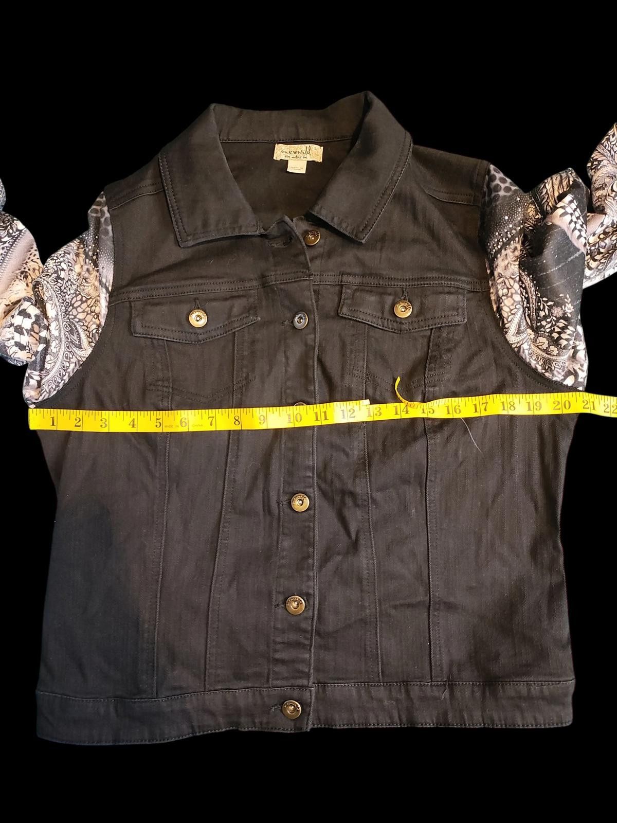 Other One World Women's Utility Jacket with Patterned Sleeves Size L / US 10 / IT 46 - 8 Thumbnail