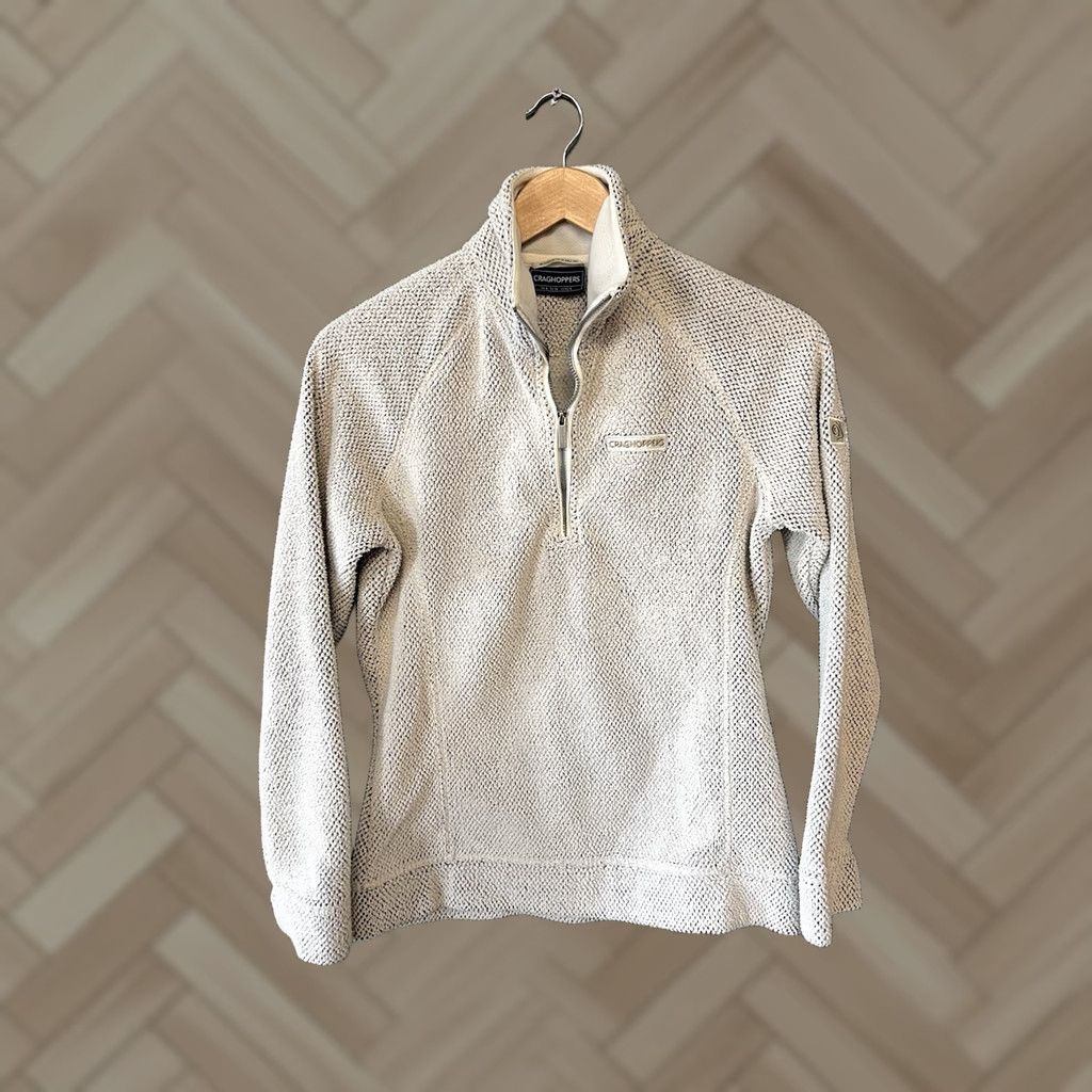Vintage Craghoppers Mens Beige 1/2 Zip Fleece Pullover Sweater XS Regular Mock Neck Pullover Knit 1/2 Zip Mens XS Beige Craghoppers Sweater Size US XS / EU 42 / 0 - 1 Thumbnail