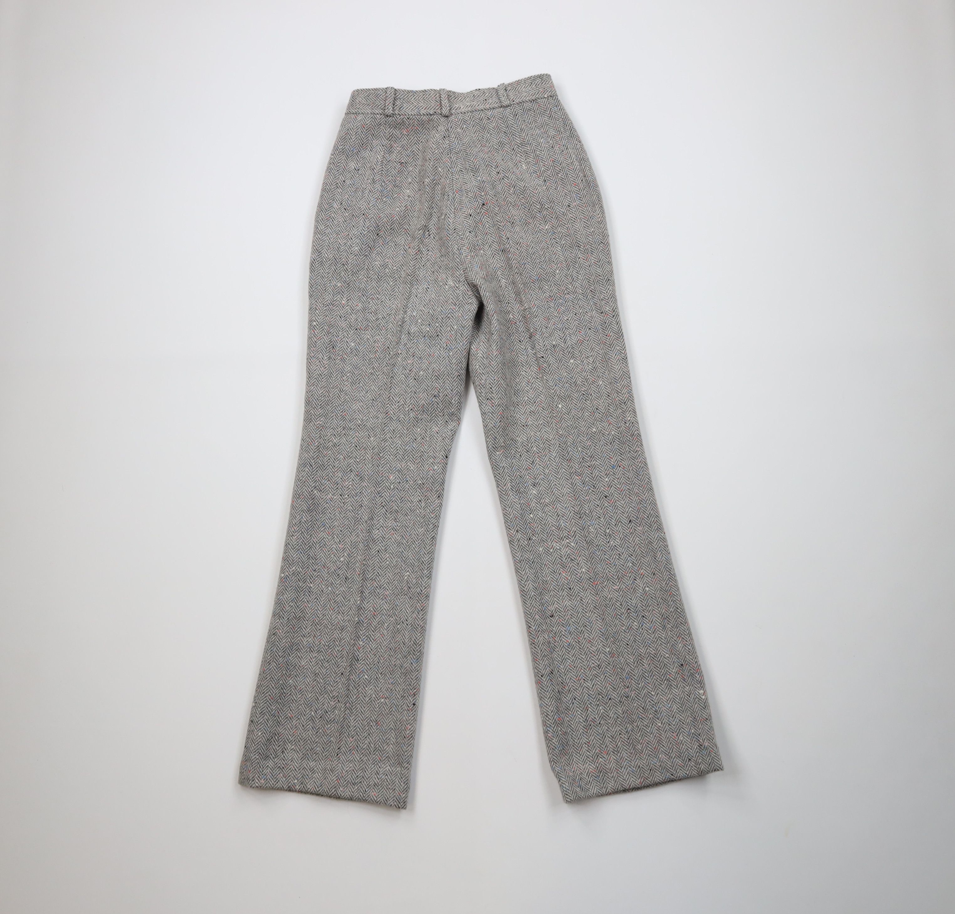 Vintage Vintage 60s 70s Fleck Wool Herringbone Wide Leg Pants Size 32" / US 10 / IT 46 - 7 Thumbnail