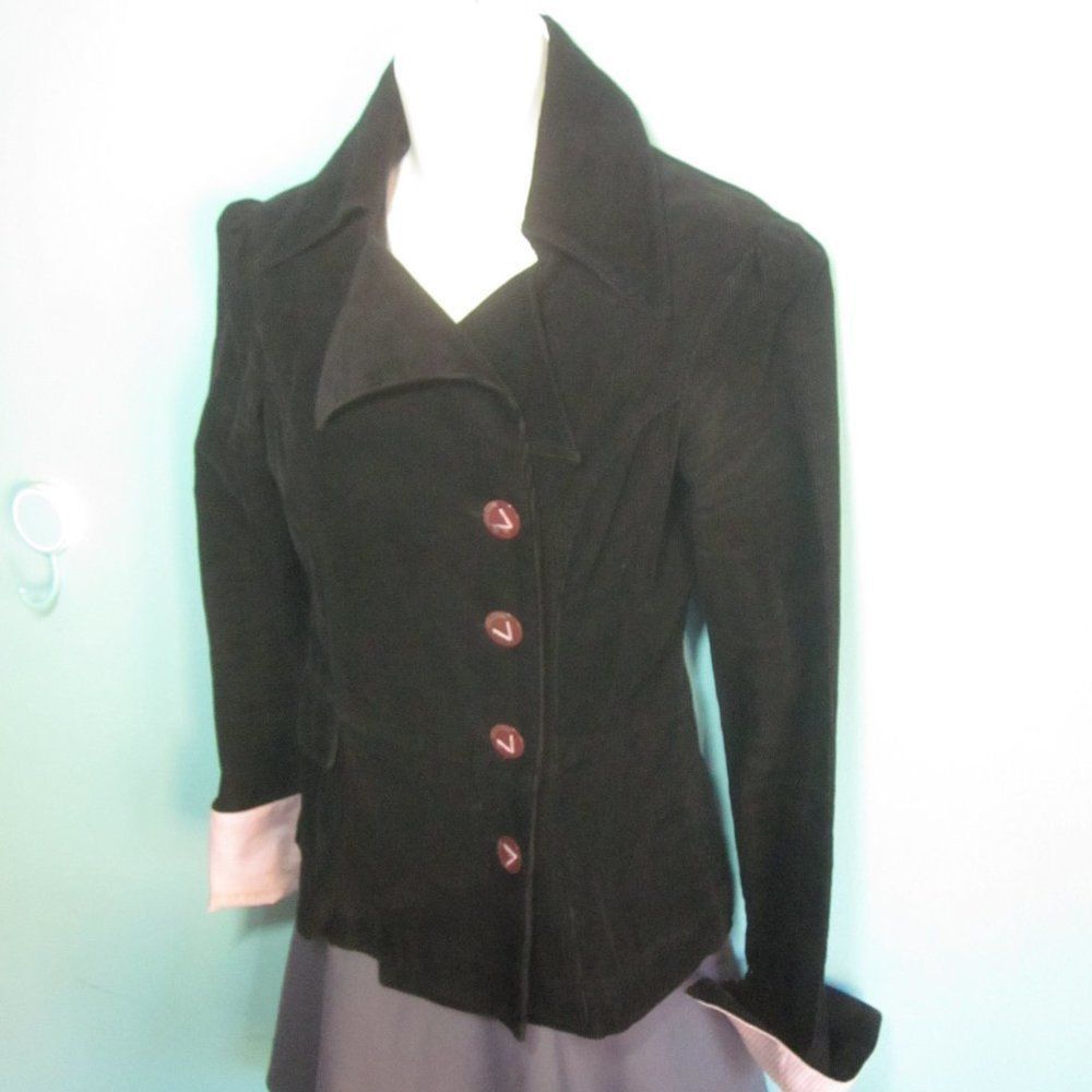 Volcom Volcom Womens Black Corduroy Fitted Blazer Jacket XS Size XS / US 0-2 / IT 36-38 - 7 Thumbnail