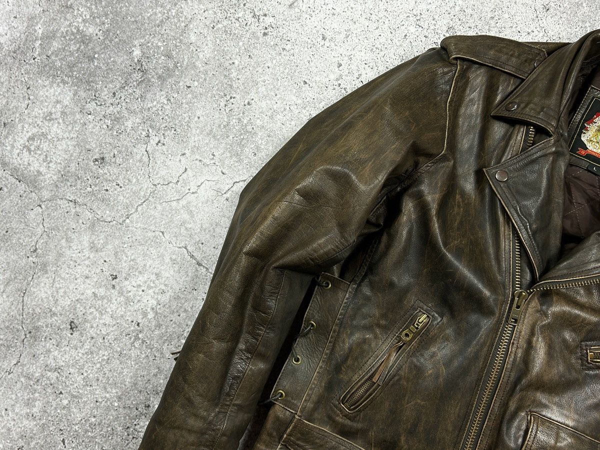 Vintage Brown Biker Leather Jacket 90s vintage Size US L / EU 52-54 / 3 - 5 Thumbnail
