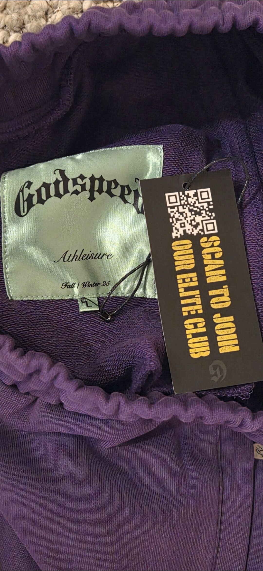 Godspeed Godspeed 'OG Logo' Purple & Grey Sweats Size LARGE Size US 36 / EU 52 - 3 Thumbnail