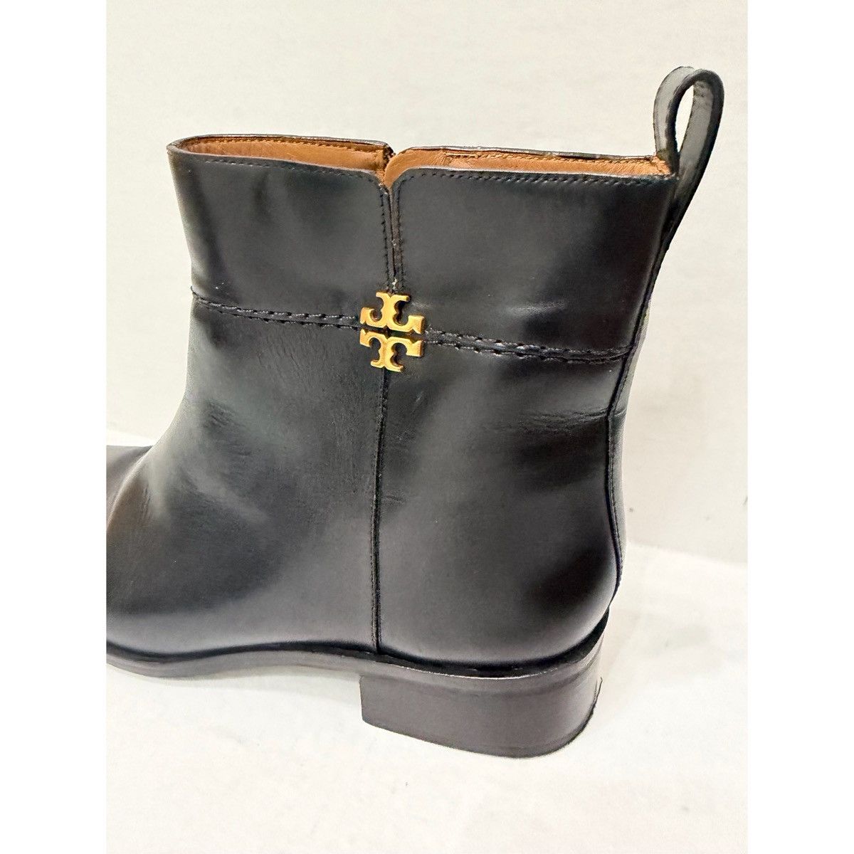 Tory Burch TORY BURCH LOGO BLACK LEATHER ANKLE BOOTS Size US 10 / IT 40 - 4 Thumbnail