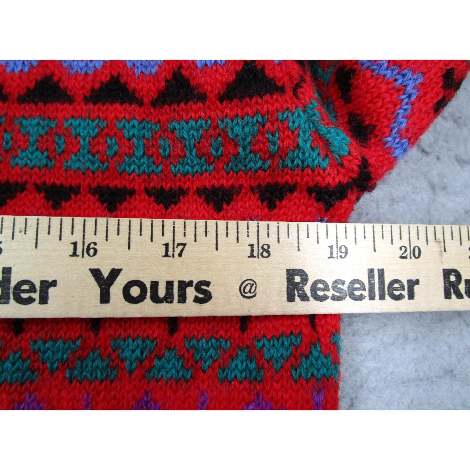 Vintage VINTAGE Meister Sweater Womens XL Red Wool Fair Isle Knit Pullover 80s Geometric Crew Neck Size XL / US 12-14 / IT 48-50 - 6 Thumbnail