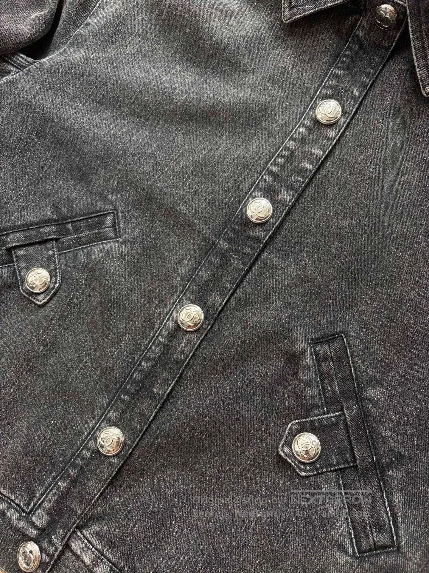 Chanel Chanel 23C Dark Gray Denim Jacket. Size US XS / EU 42 / 0 - 3 Thumbnail