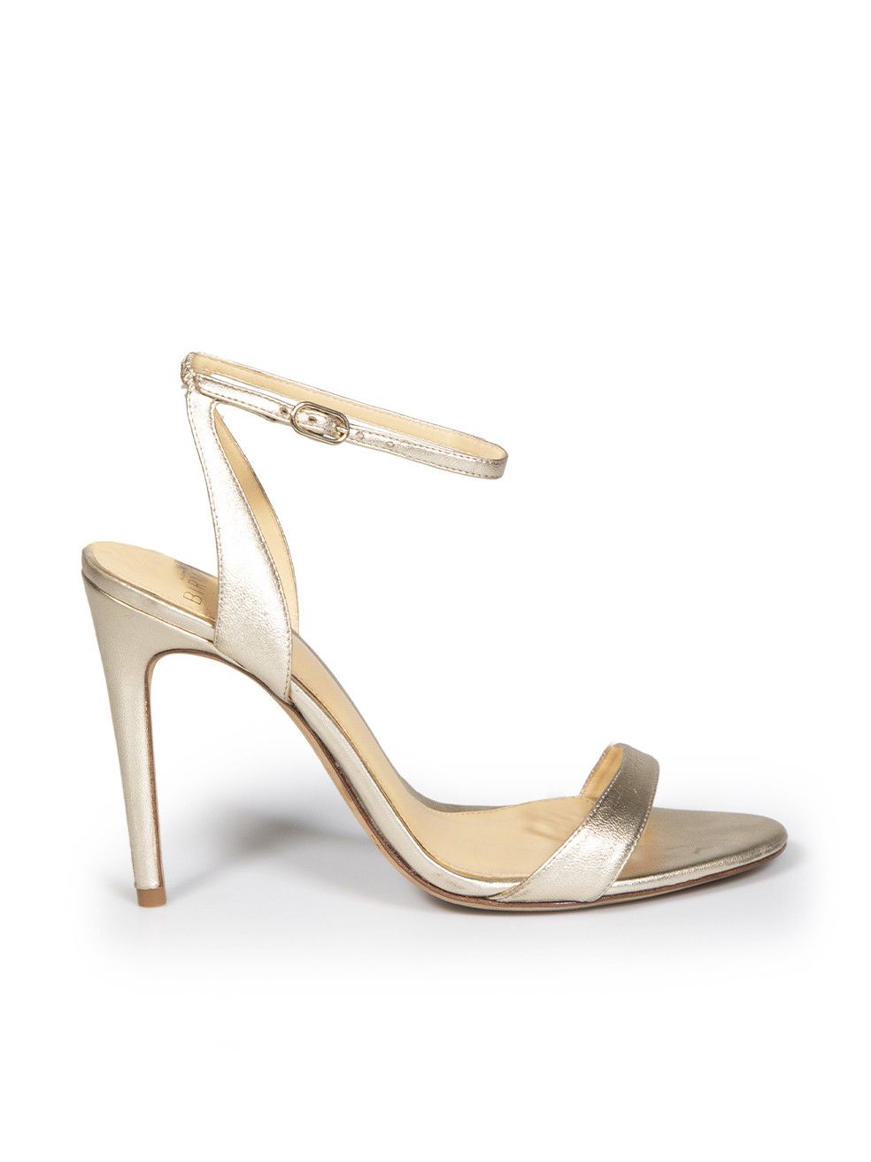 image of Alexandre Birman Gold Leather Metallic Sandals, Women's (Size 6)