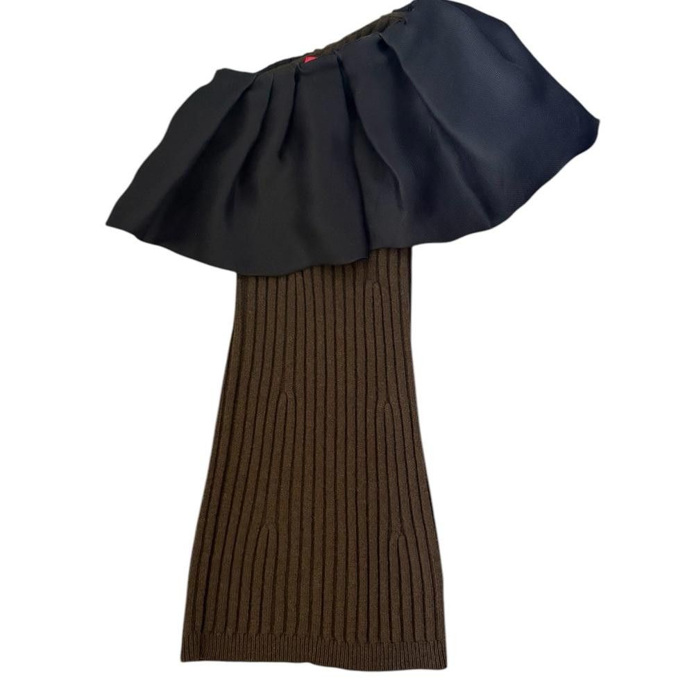 Lanvin Lanvin Alber Elbaz Winter 2011 One Shoulder Dress KNIT Wool Size S / US 4 / IT 40 - 5 Thumbnail