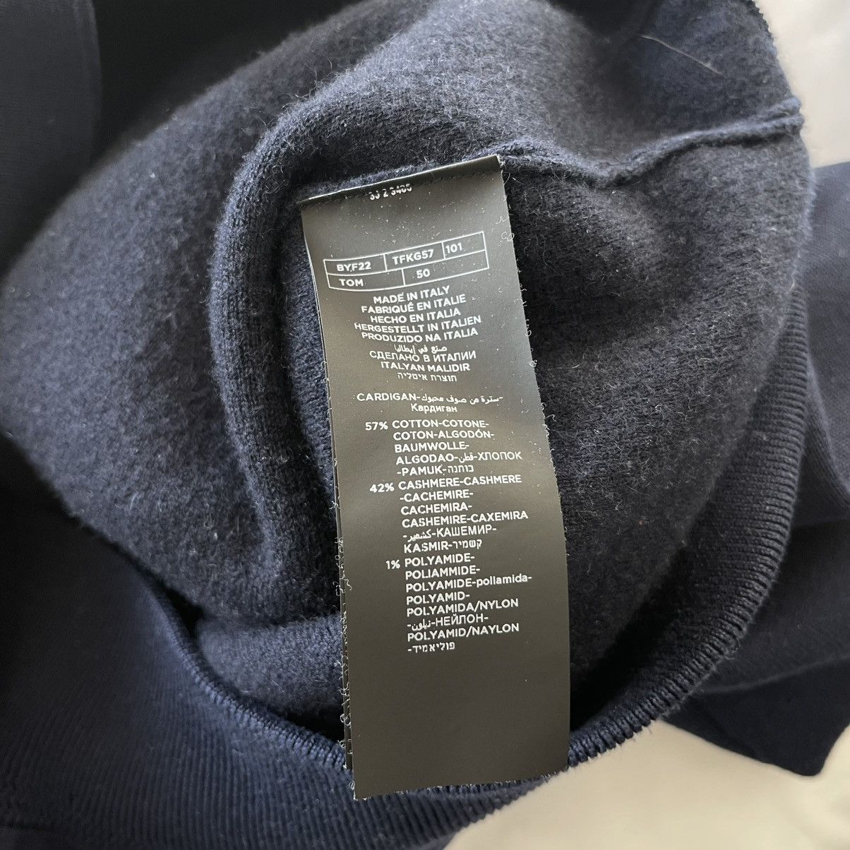 Tom Ford TOM FORD Leather Trimmed Cashmere Cotton Blend Zip Up Hoodie Size US M / EU 48-50 / 2 - 8 Thumbnail