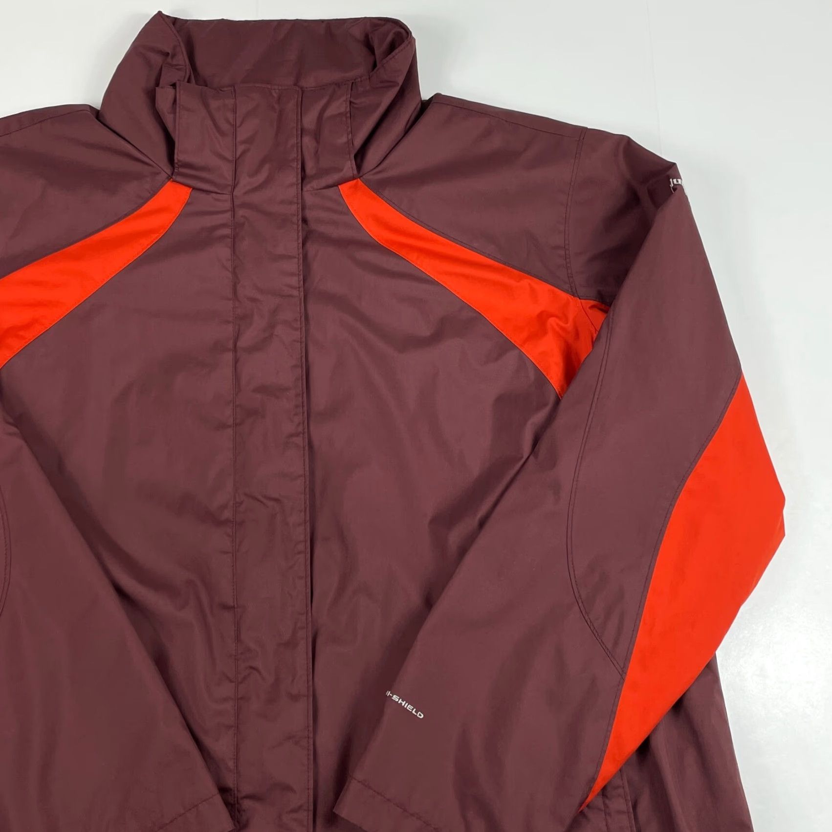 Vintage Columbia Jacket Womens 2X Red Omni-Shield Full Zip Hiking Skiing Water Repellent Outdoor Games Outdoors Wind-Resistant Pockets Collegiate Logo Size XXL / US 16-18 / IT 52-54 - 3 Thumbnail