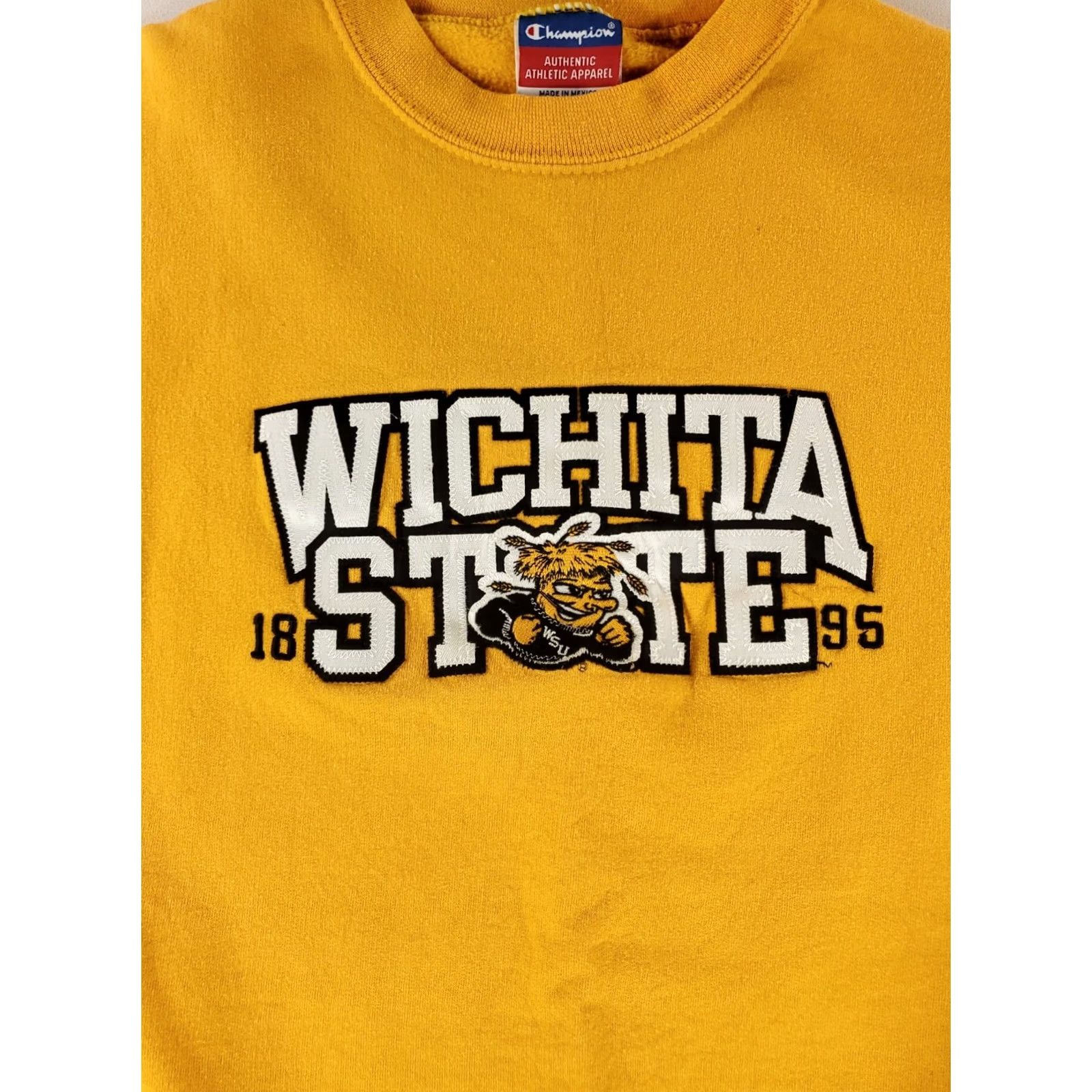Champion VINTAGE Champion Sweatshirt Wichita State Shockers Yellow Mens XL 90s Pullover Sweatshirt Size US XL / EU 56 / 4 - 2 Thumbnail