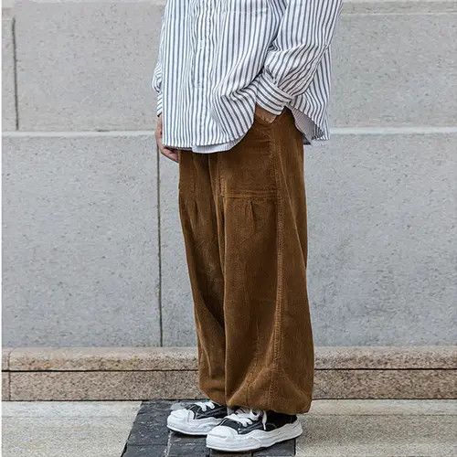 High Sport × Japanese Brand Bag Brown Corduroy Baggy Pants Size US 34 / EU 50 - 3 Thumbnail