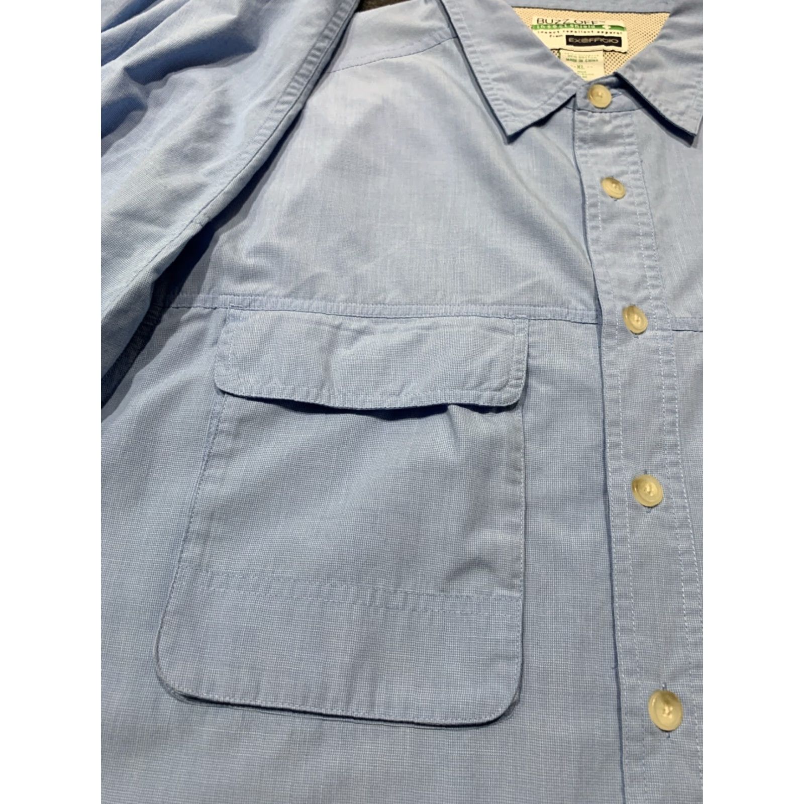 ExOfficio Exofficio Buzz Off Shirt Long Sleeve Button-Up Outdoor Casual Men’s XL Blue Size US XL / EU 56 / 4 - 4 Thumbnail