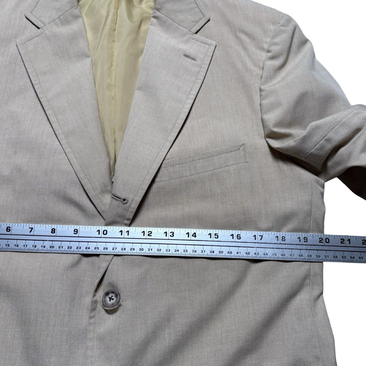 Other Vintage 80s Beige Cotton Blazer Men's L 42 Casual Formal Size 42R - 6 Thumbnail