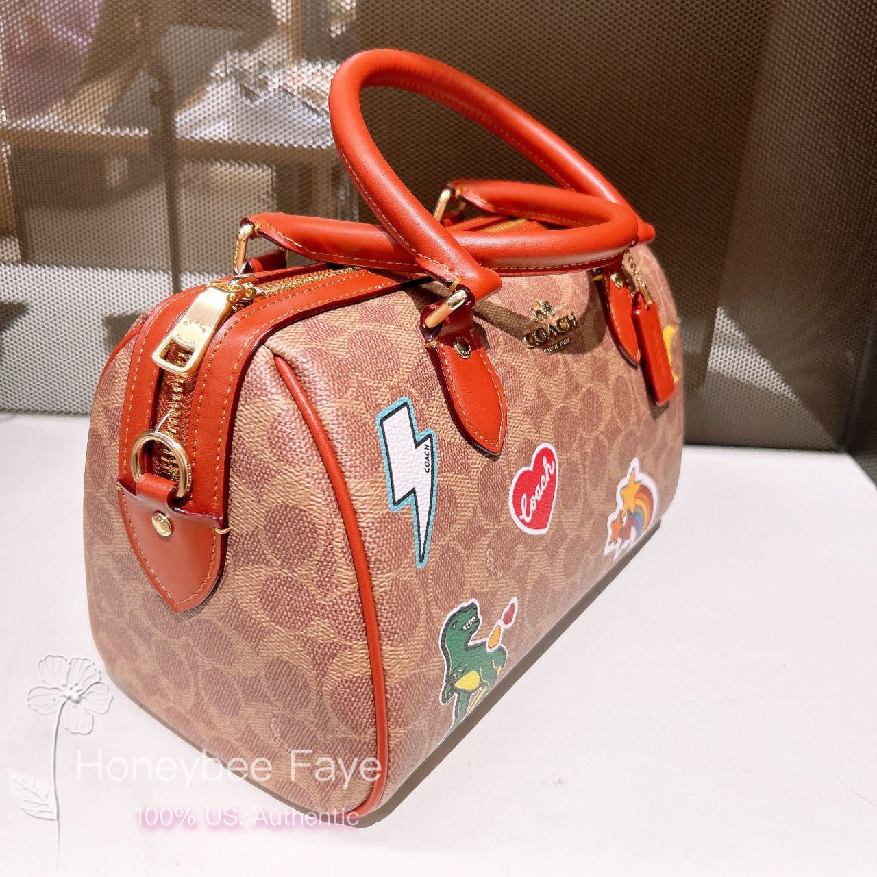 Rowan Satchel Bag In Signature Canvas With Sticker CZ612