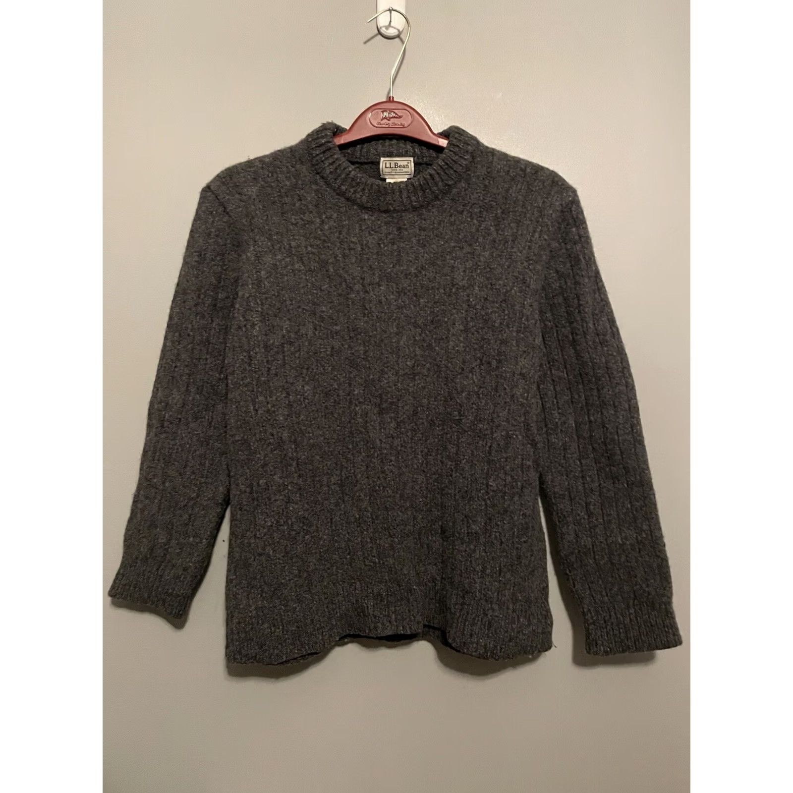 Vintage VINTAGE L.L. Bean Sweater Mock Neck Wool Knit Mens Large Gray 80s Pullover Size US L / EU 52-54 / 3 - 2 Thumbnail