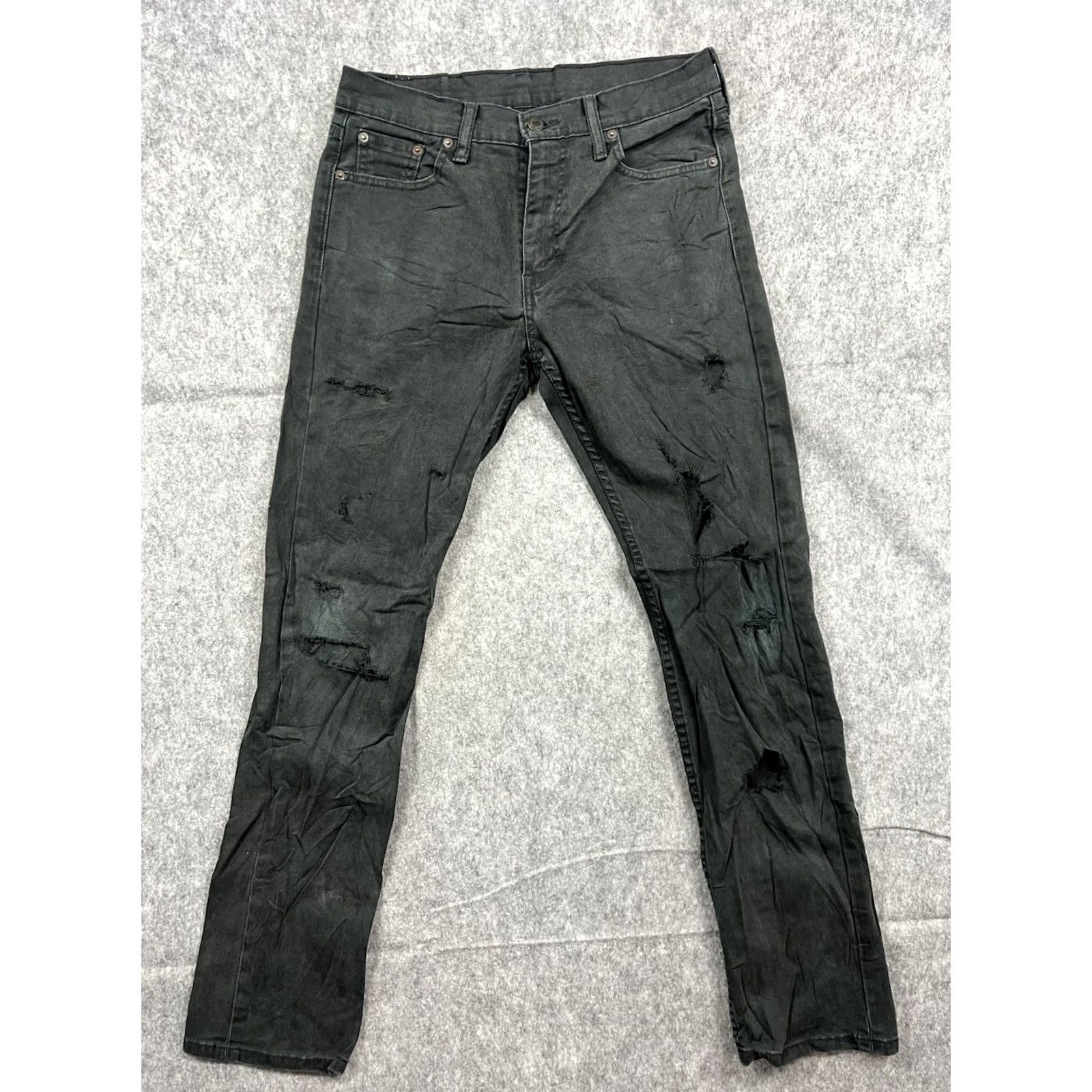 Levi's VINTAGE Levi’s 513 Jeans Mens Black Slim Fit Straight Leg Distressed 30x32 USA 90s Logo Mens Size US 30 / EU 46 - 2 Thumbnail
