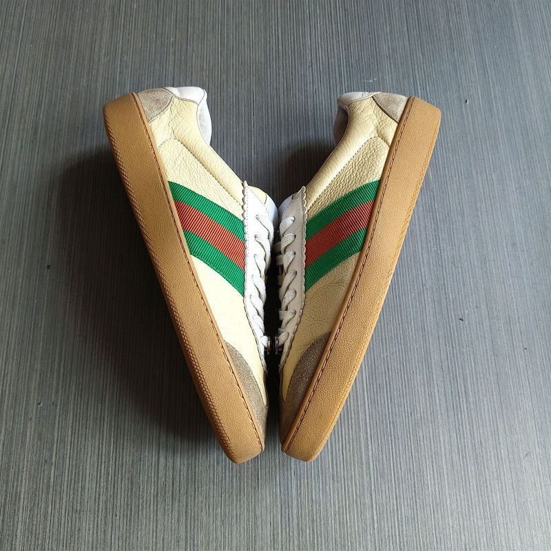Gucci Gucci G74 Web Leather Sneakers in Brown Green - Size US 8.5 / EU 41-42 - 8 Thumbnail
