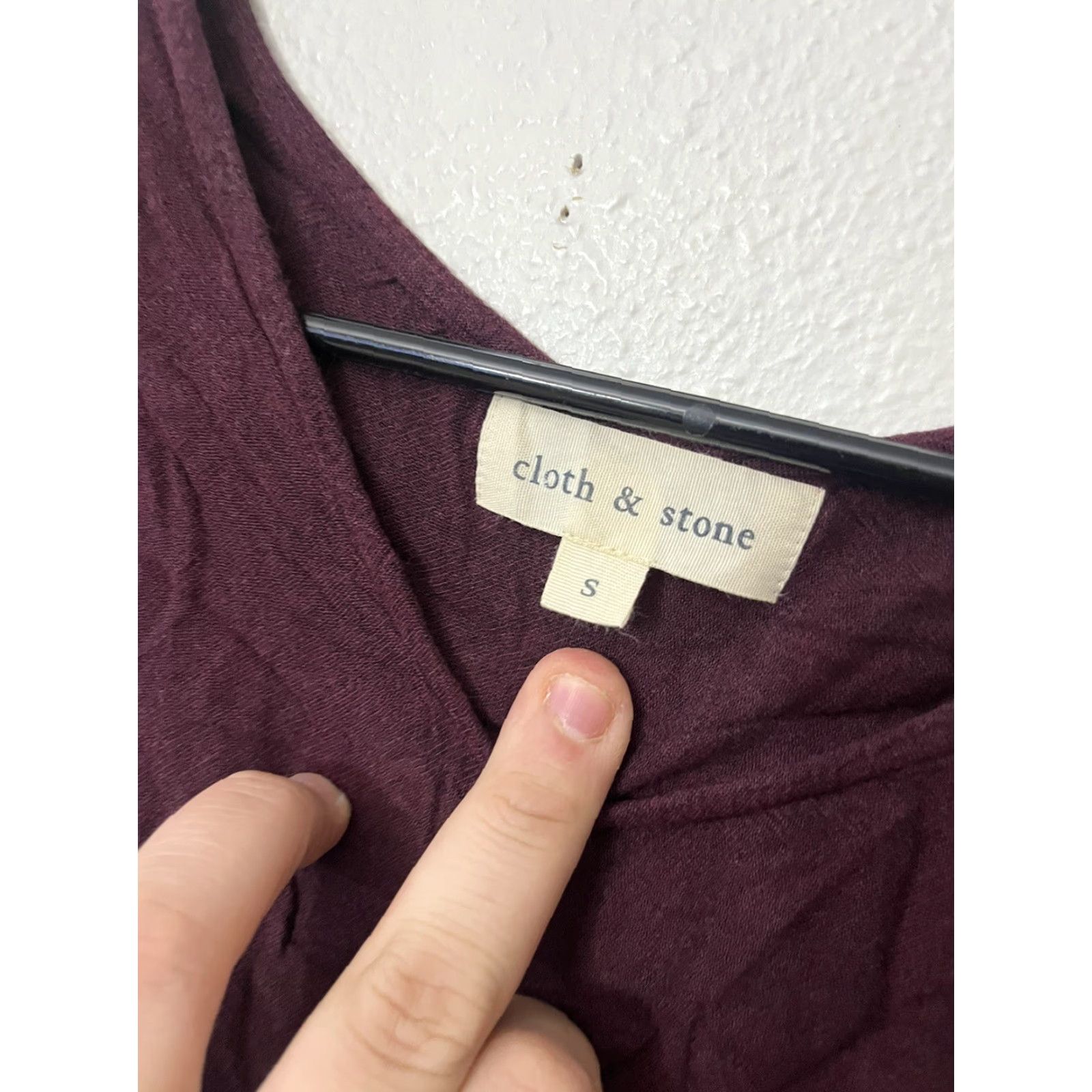 CLOT Cloth & Stone Maroon Crew Neck Long Sleeve Tunic Shirt Top Women Size Small Size S / US 4 / IT 40 - 3 Thumbnail