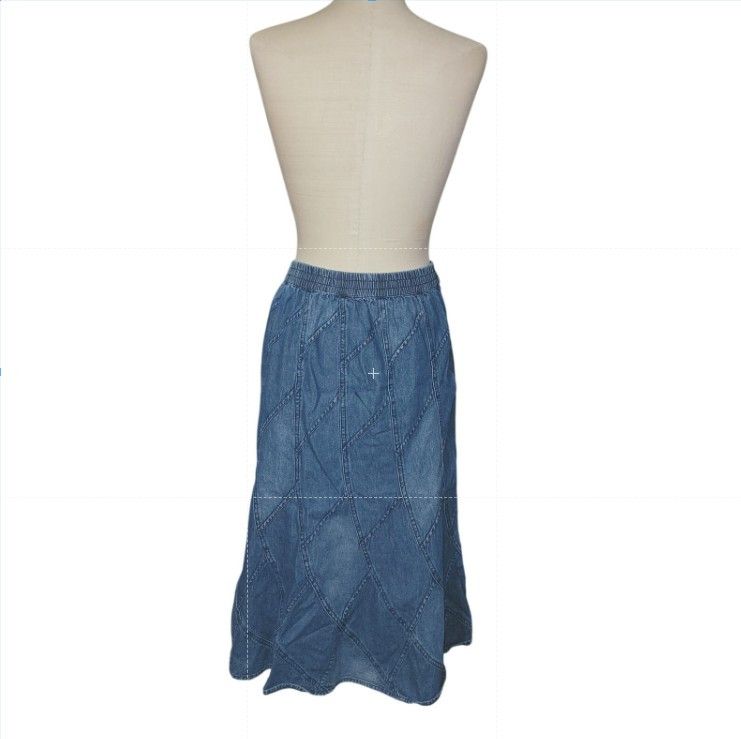 Other Studio West Thin Denim Maxi Flared Skirt - Size Small Size 28" / US 6 / IT 42 - 6 Thumbnail