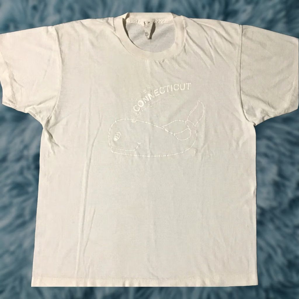 Vintage VINTAGE Connecticut Whale Faded Spellout Shirt S USA Graphic Tee Men White 80s 90s Grunge Biker Surf Ocean Nautical Punk Retro Rock Beach Tattoo S Size US S / EU 44-46 / 1 - 1 Thumbnail