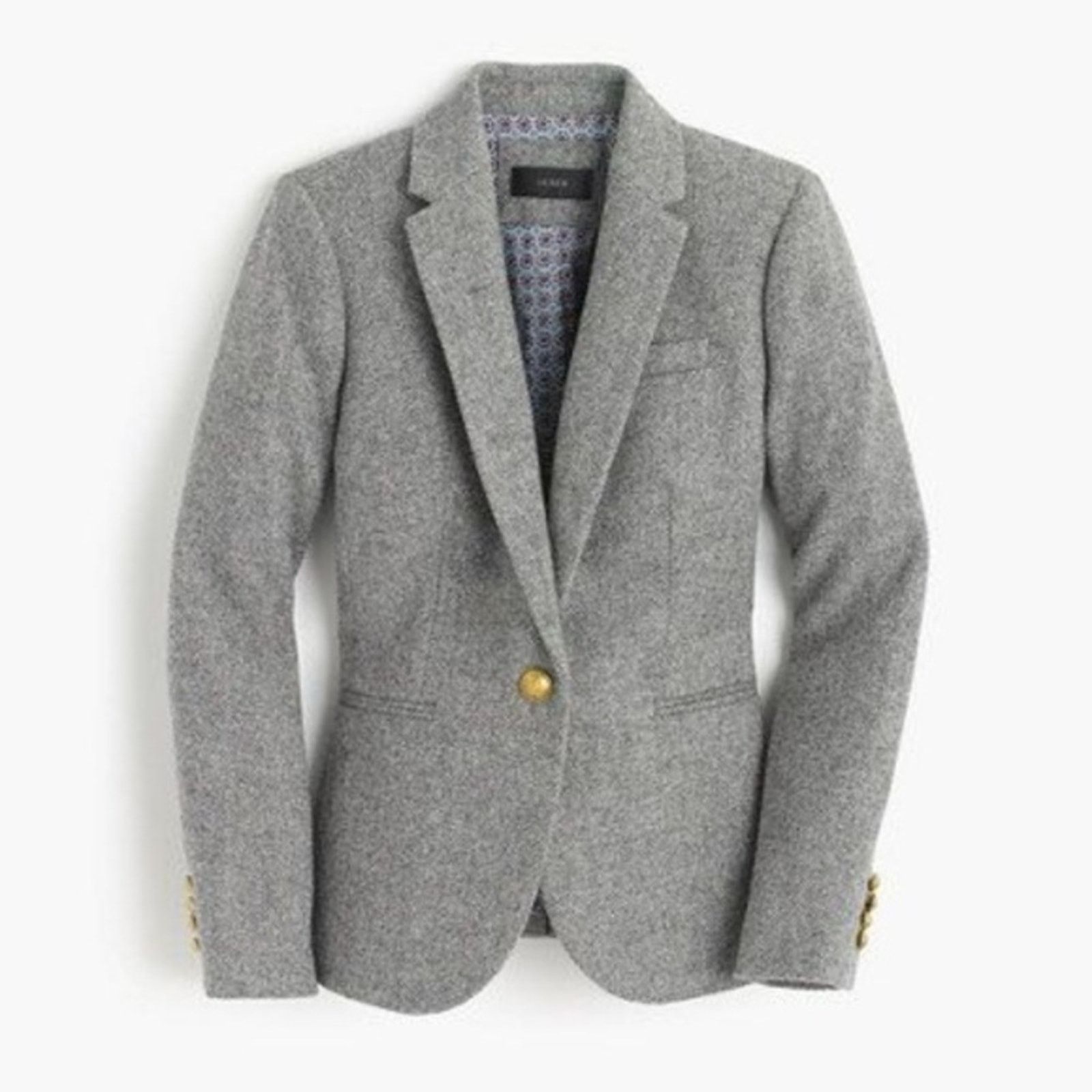 J.Crew RARE J.Crew Campbell Donegal Blazer Wool Grey Size S / US 4 / IT 40 - 5 Thumbnail