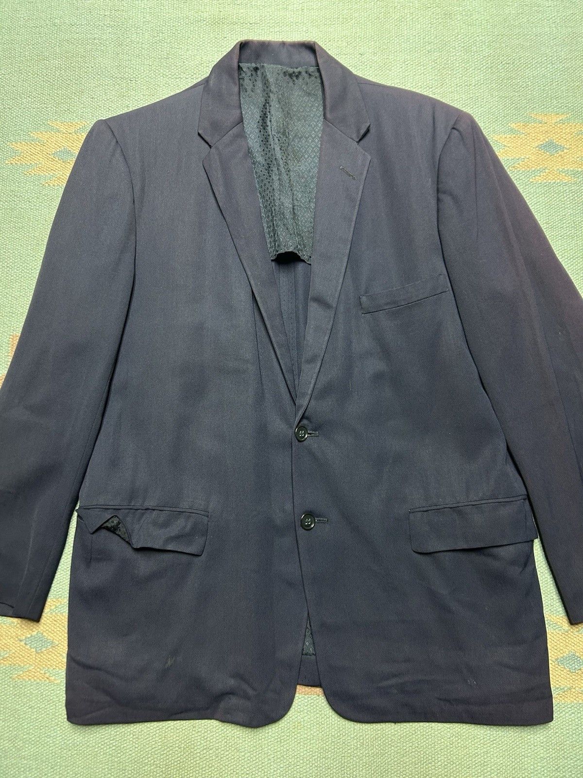Vintage 1950s sport coat blazer gabardine faded navy Union men’s 40? Size US M / EU 48-50 / 2 - 2 Thumbnail