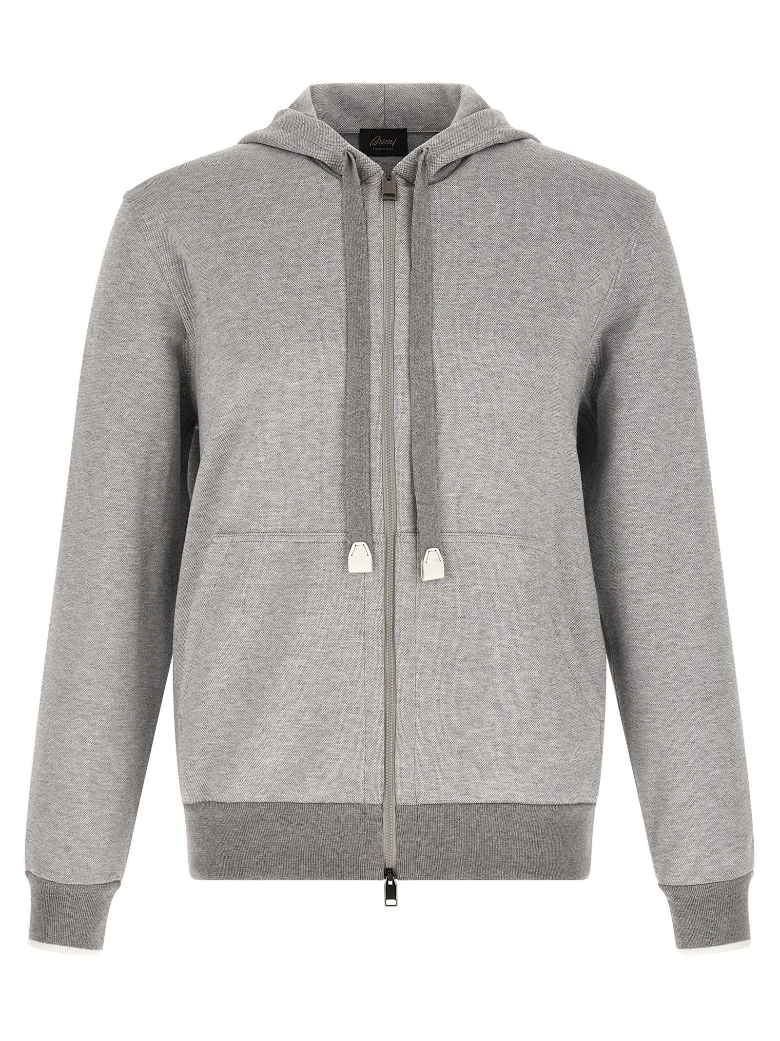 Brioni Piquet cotton hoodie Size US XXL / EU 58 / 5 - 1 Thumbnail