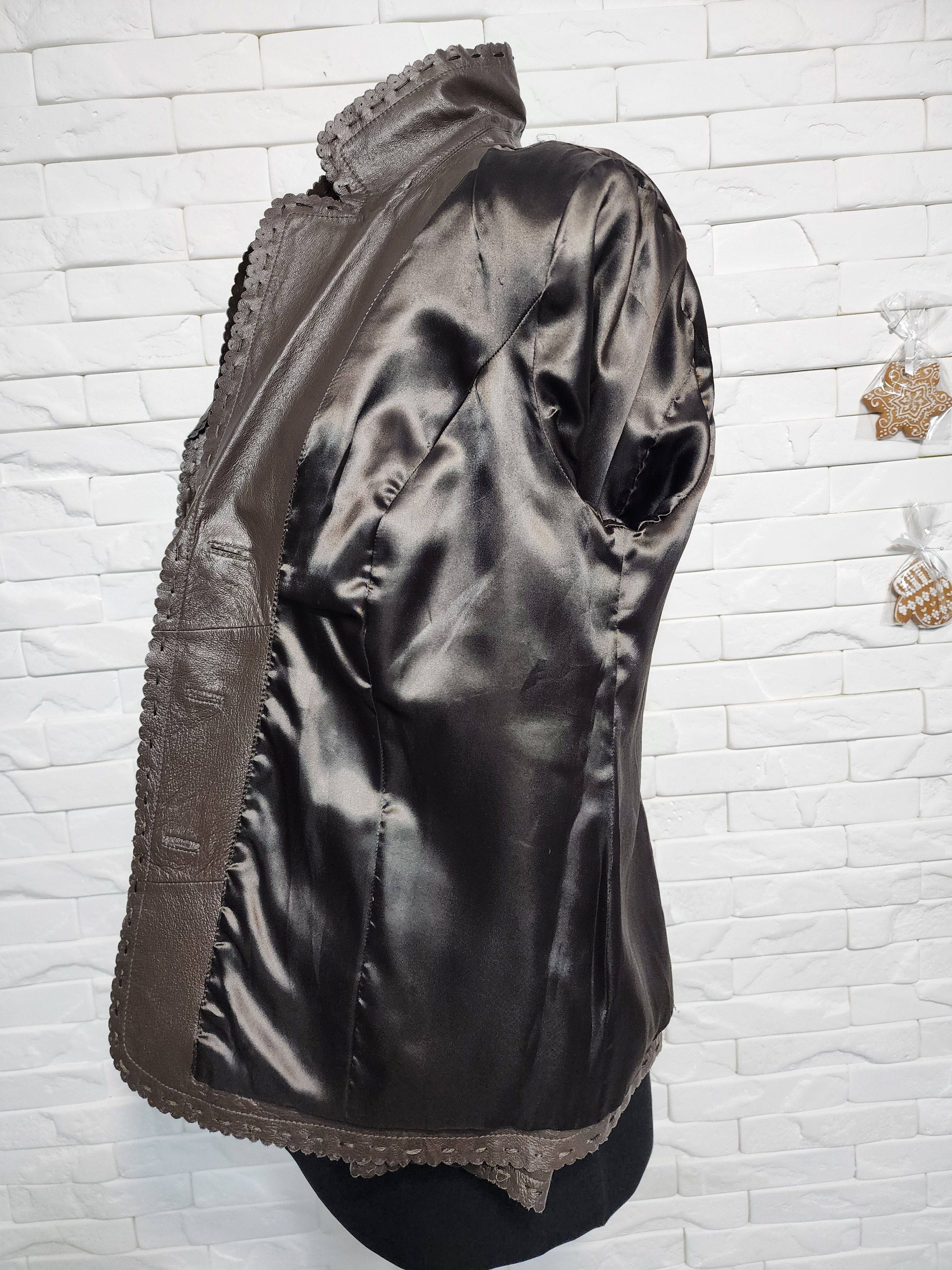 Other Brown Leather Jacket: Women's Blazer with Pockets Size L / US 10 / IT 46 - 10 Thumbnail