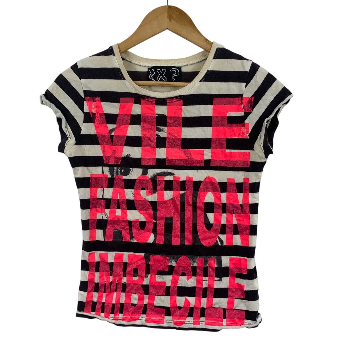 Vintage Vintage VILE FASHION IMBECILE Continental Creation Tee Shirt Size XXS / US 00 / IT 34 - 4 Thumbnail