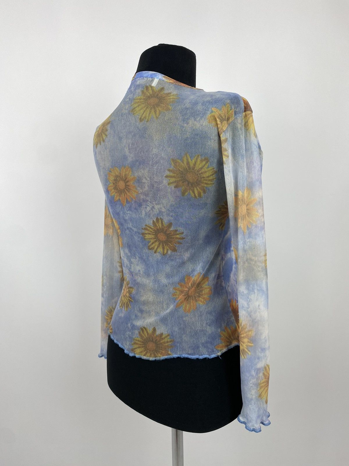 Vintage Y2K Vintage Two Wild London Floral Sky Blue Mesh Top Size S / US 4 / IT 40 - 2 Thumbnail