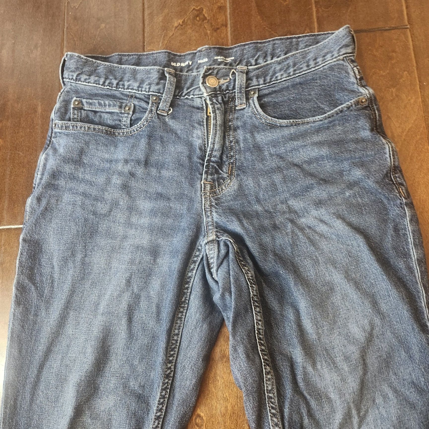Old Navy VINTAGE Old Navy Athletic Taper Built In Flex Jeans Mens 30x30 Dark Wash Denim Size US 30 / EU 46 - 7 Thumbnail