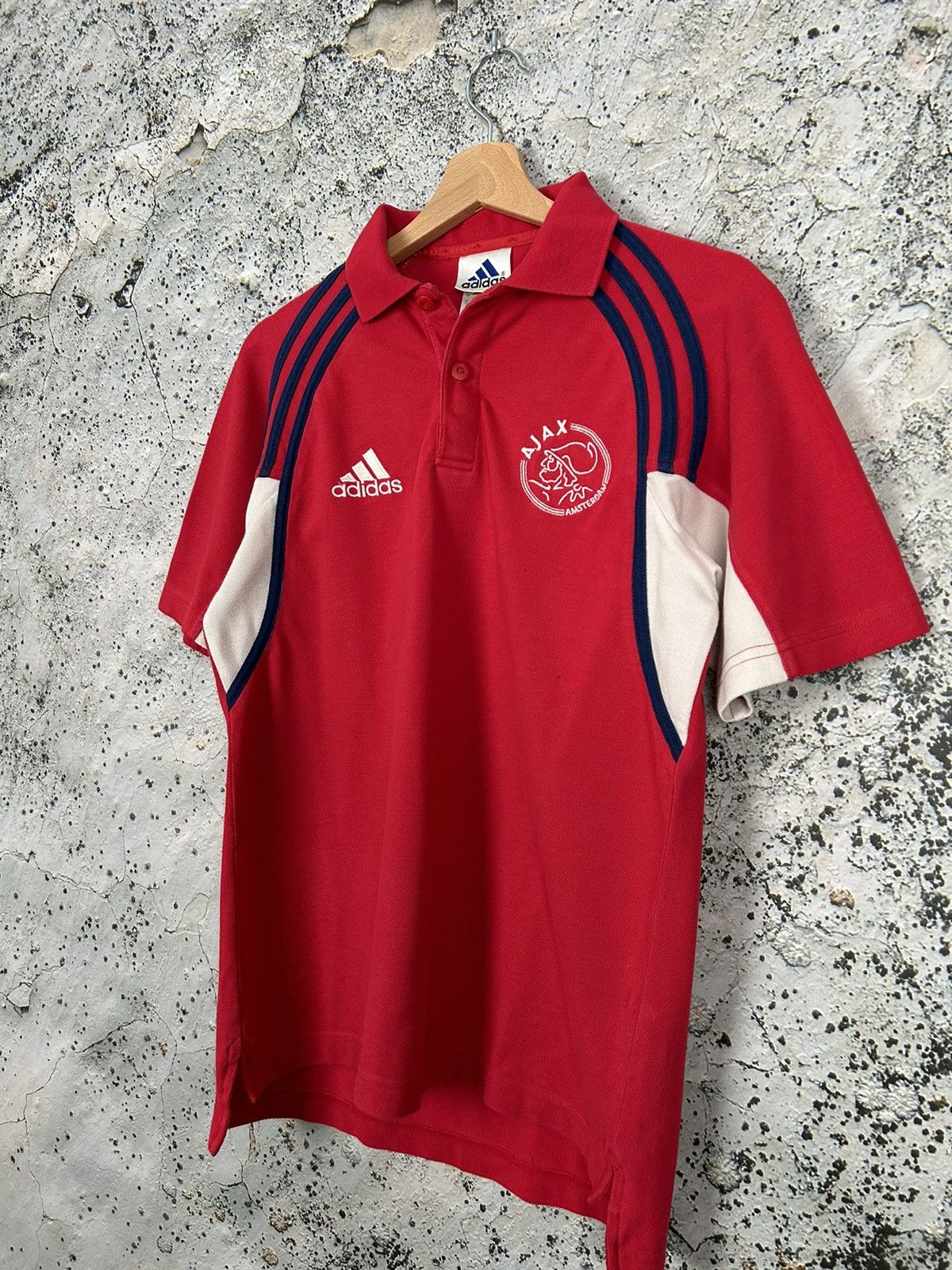 Adidas Vintage Ajax Amsterdam Polo Shirt Football Soccer Jersey 90s Size US L / EU 52-54 / 3 - 2 Thumbnail