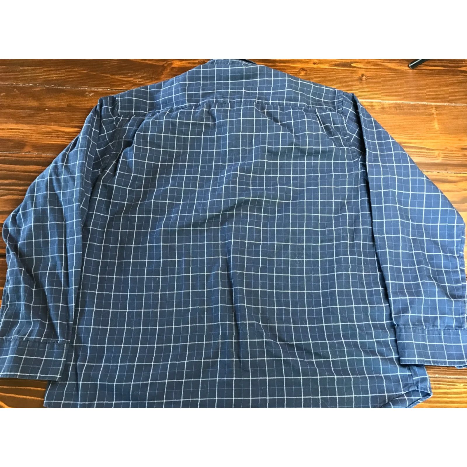 Van Heusen VINTAGE Van Heusen Shirt Mens XL Navy Blue White Check Button Up Long Slv Size US XL / EU 56 / 4 - 2 Thumbnail