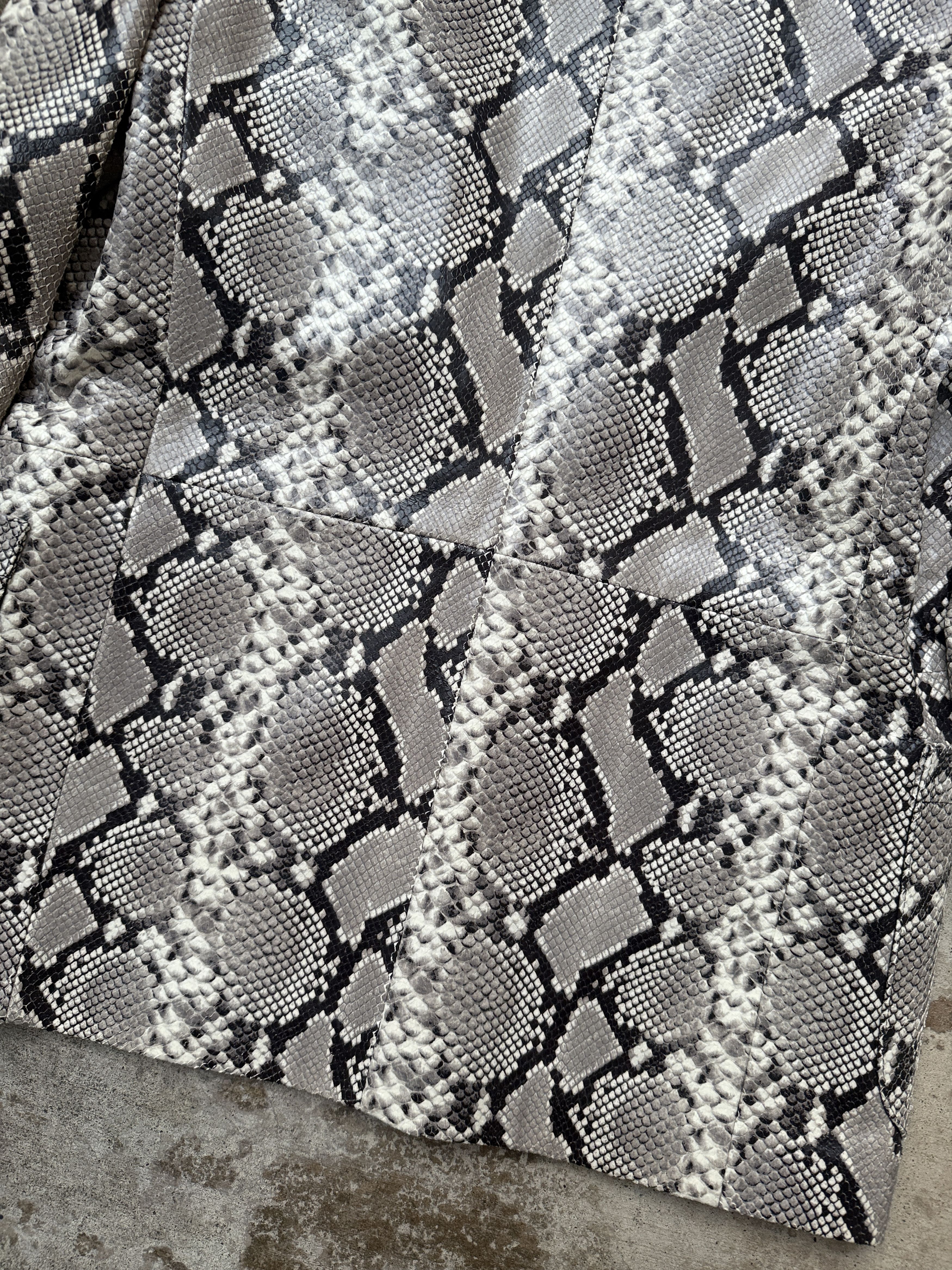 SECOND/LAYER Leather Snakeskin Blazer Jacket Python Sz 50